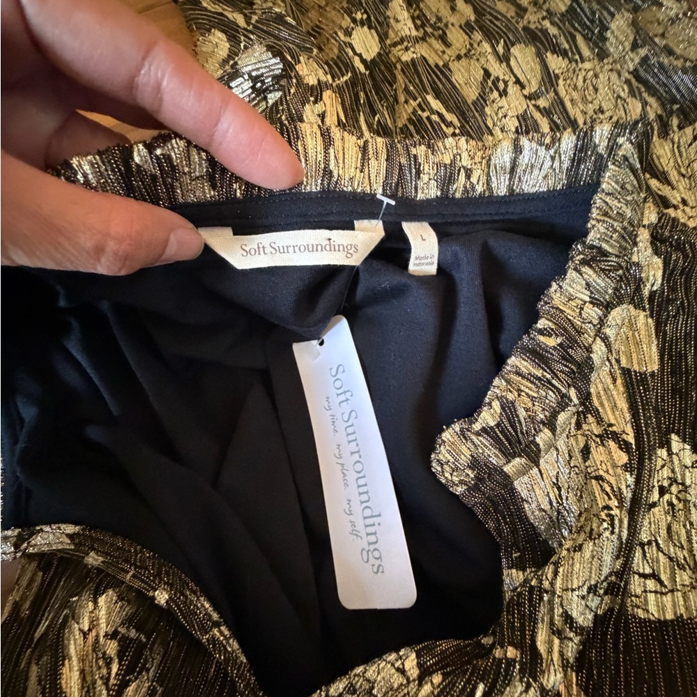 Soft Surroundings Black and Gold Floral Dress - Picture 7 of 11
